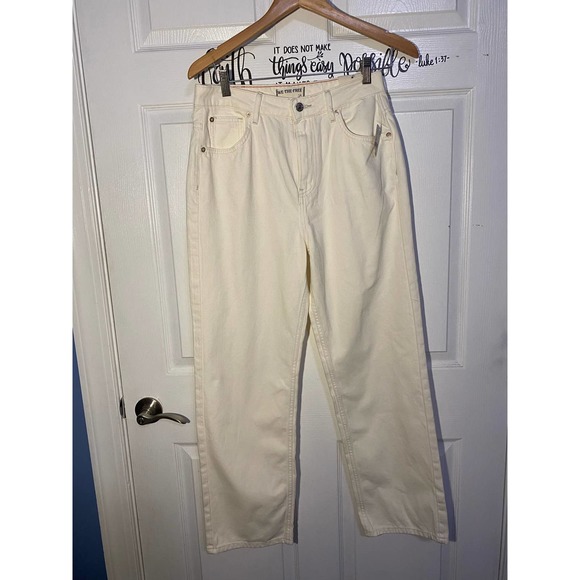 Free People Denim - FREE PEOPLE jean NWT 20" waist cream color
